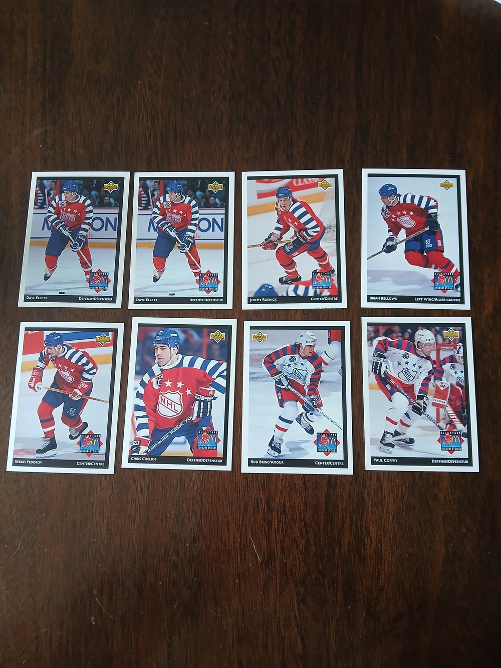 1992 Upperdeck McdonaldsNHL All-Star Hockey Card Lot - Red, Blue, White